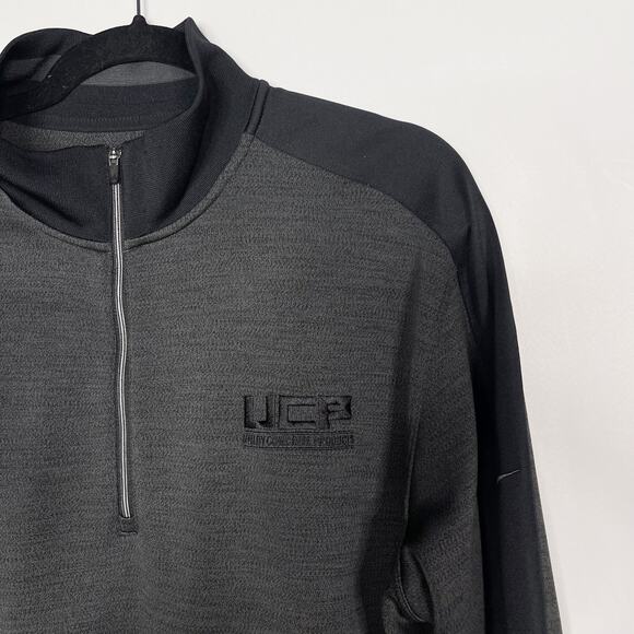 Nike Mens Large L Gray Black Golf 1/2 Zip Pullover Sweater Dri Fit Colorblock - Picture 3 of 9